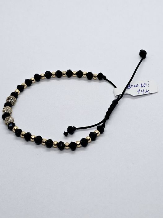 Vand bratara cu bile din aur 14 k 2 g cod 326