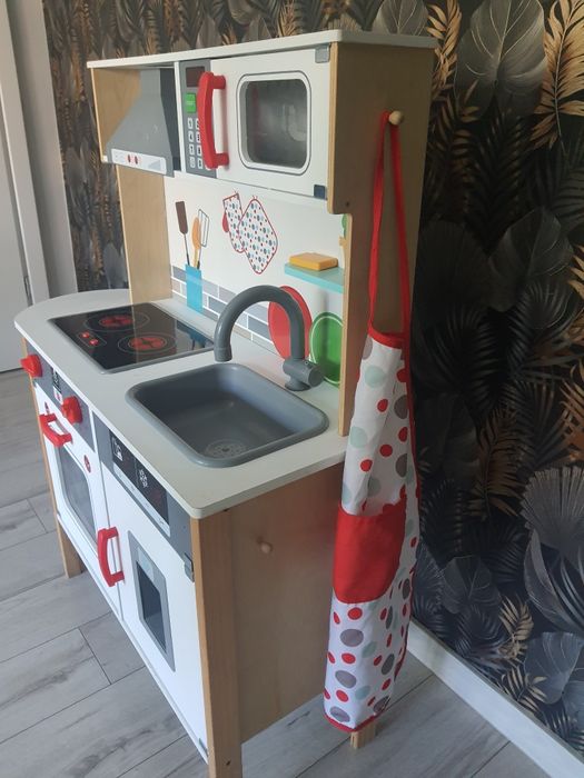 Bucătărie din lemn pentru copii – echipată + accesorii