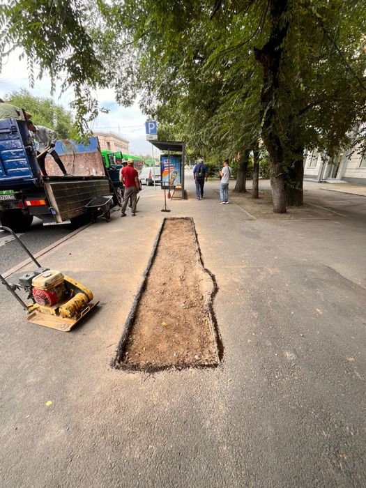 Ямочные работы Укладка асфальта