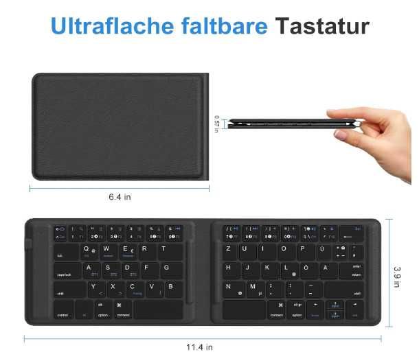 Сгъваема клавиатура OMOTON KB567, акумулаторна безжична Bluetooth