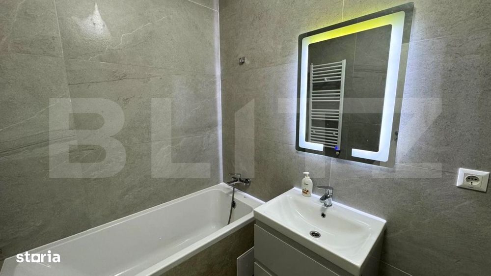 Apartament de inchiriat cu doua dormitoare si doua bai, in bloc nou