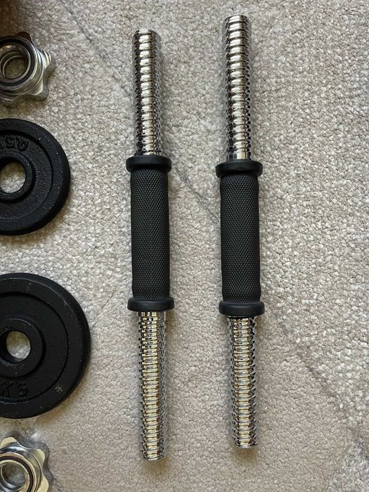 Set gantere reglabile Techfit 15 kg & cutie de depozitare si transport – stare excelentă