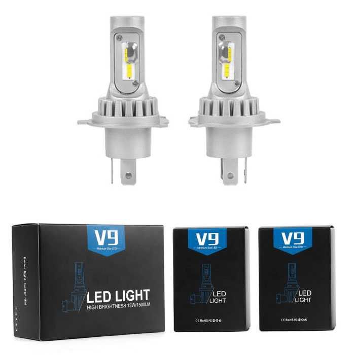 Качествени LED крушки V9-H1,H3,H4,H7,H8,H11,HB3,HB4- к-т/2бр/