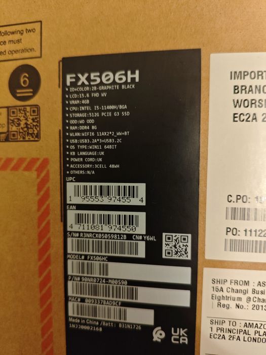 ASUS TUF F15 | i5-11400H | RTX 3050 | 16GB RAM | 512GB SSD | 144Hz