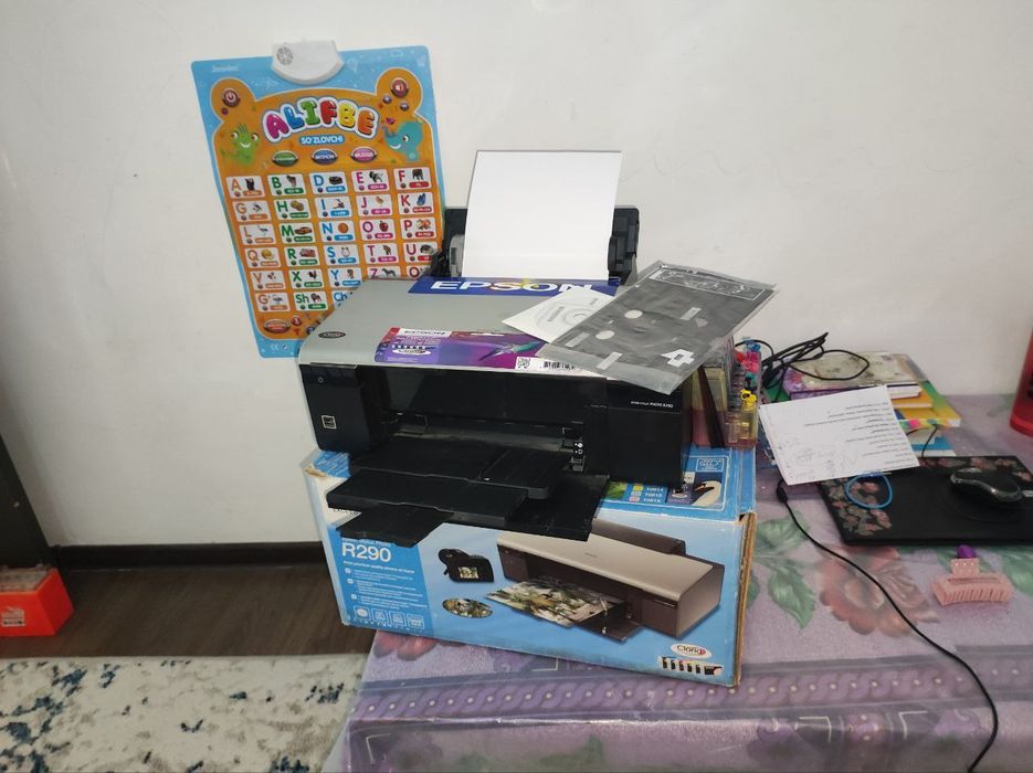 Epson L 290 yangi Karopka dakument 6 ta rangli Ishga tayyor dyuzi 100%