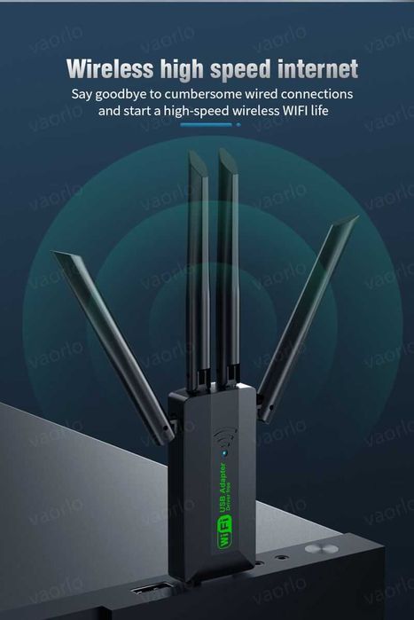 1200Mbps WiFi USB 3.0 адаптер двучестотен 2.4G+5Ghz  802.11AC компютър