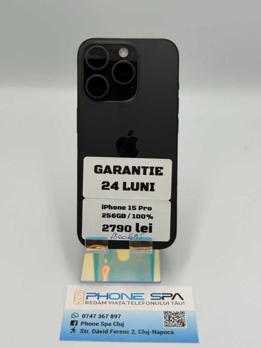 iPhone 15 Pro 256GB 100%- Din magazin,cu garantie! RATE TBI !