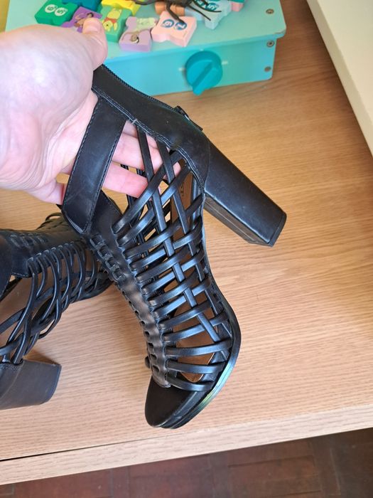 Sandale toc gros  just fab negre marimea 36