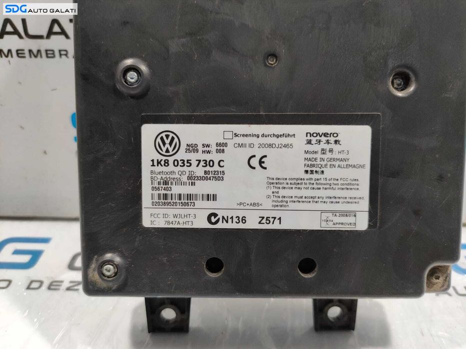 Unitate Modul Calculator Bluetooth Volkswagen Passat B6 2005 - 2010 Cod 1K8035730C [L4844]