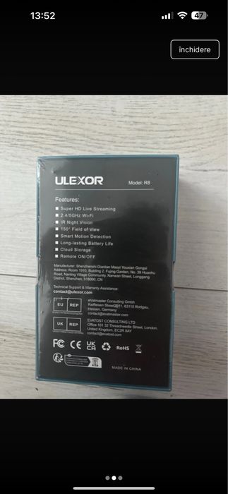 Ulextor ultra HD camera mini  ( merge perfect si pt bebelusi)
