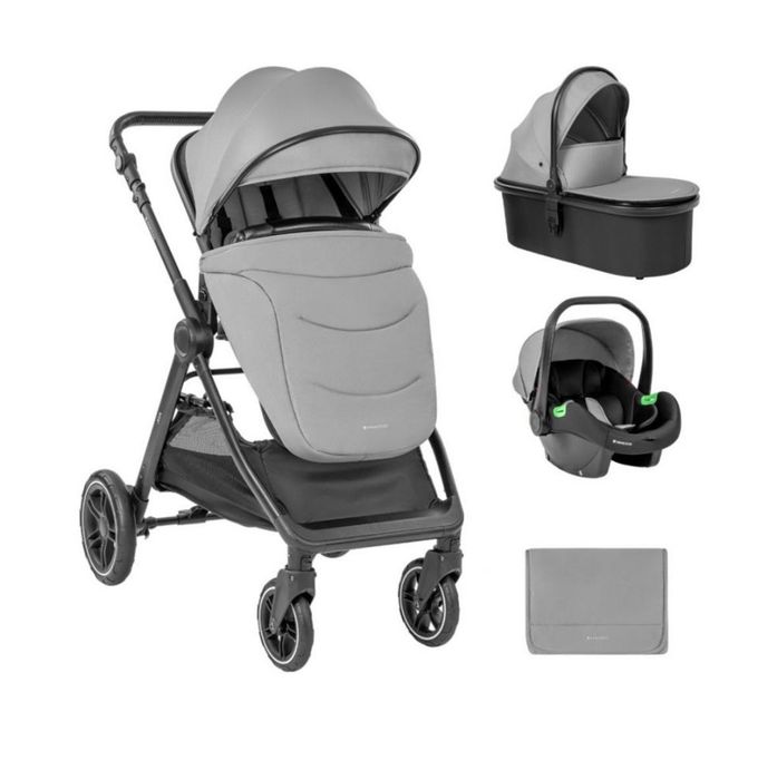 Комбинирана бебешка количка 3 в 1 KikkaBoo - Ava, Grey