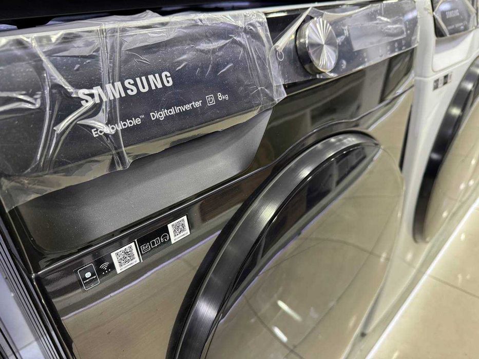 Стиральная машина Samsung 8кг WW80AG6L28BB Inverter AI EcoBubble Steam
