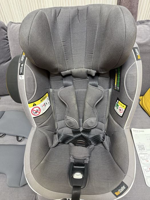 Scaun auto rotativ 360 premium BeSafe iZi Turn i-Size Metallic Melange, foarte bine intretinut, isofix, centura in 5 puncte si alarma anti-desfacere