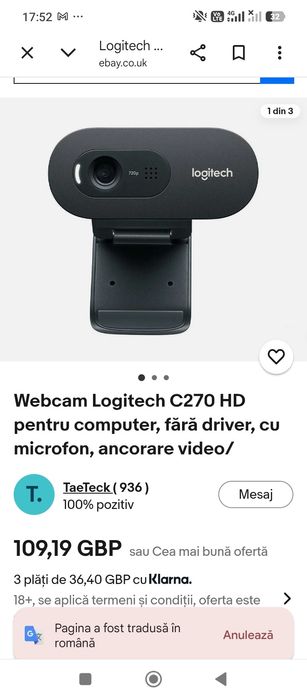 Vând camera web  mai multe detalii la telefon