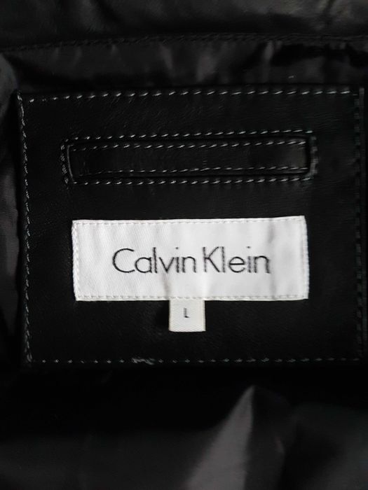Ново мъжко оригинално кожено яке Calvin Klein естествена кожа размер L