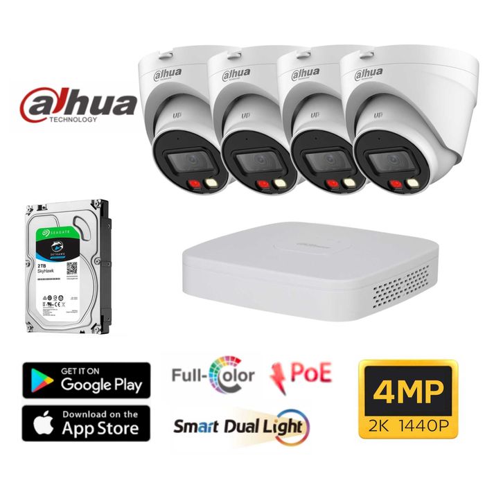 Промоционален професионален IP комплект за видеонаблюдение Dahua