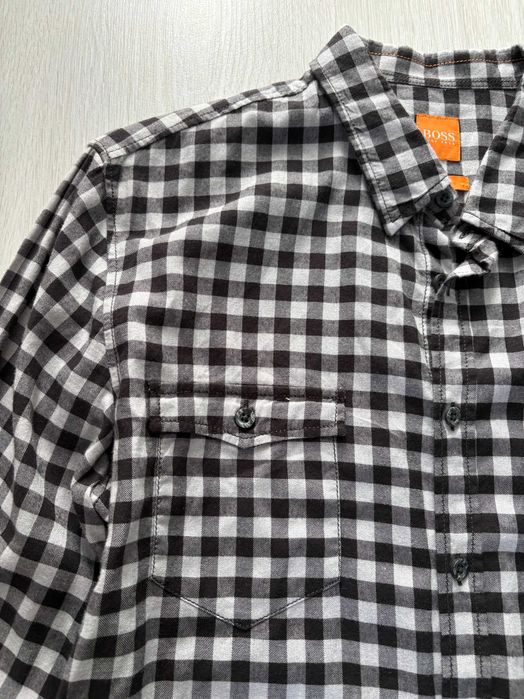 Мъжка карирана риза Hugo Boss Orange 100% Памук (Размер M)