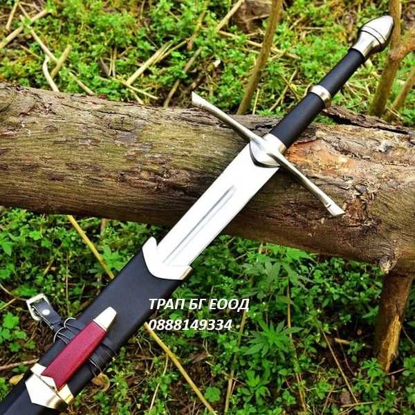 Меч Lord of The Rings Aragorn Strider Бързоход с Поставка и Кания