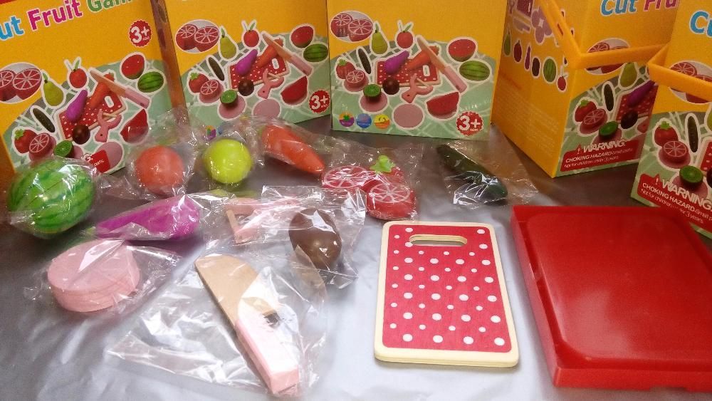 НАМАЛЕНИЯ ! Дървени Магнитни Плодове за рязане + инструменти КАЧЕСТВО