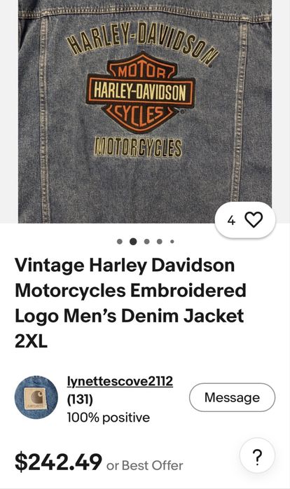Jachetă denim moto Harley Davidson..