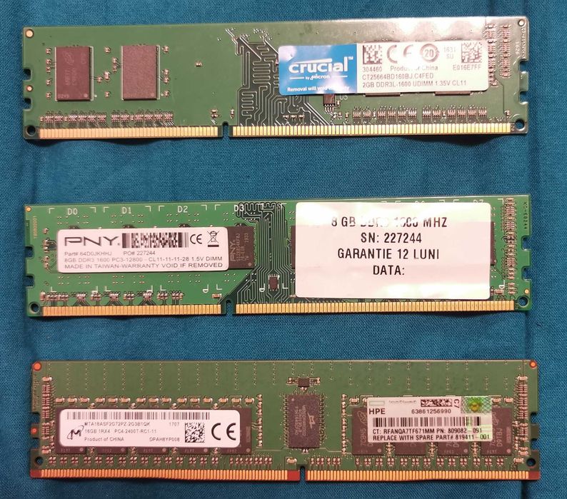 Diferite memorii RAM