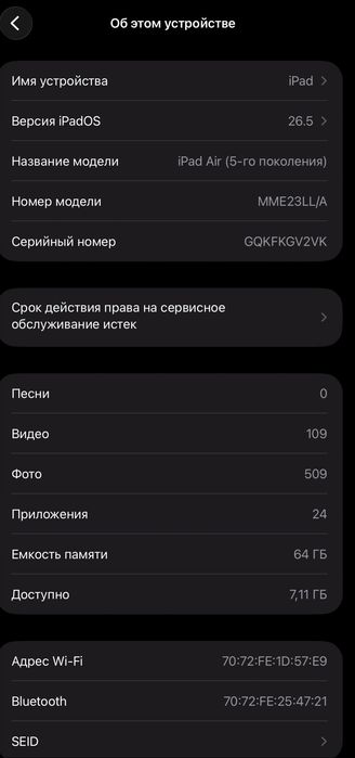 Айпад эйр 5 поколения