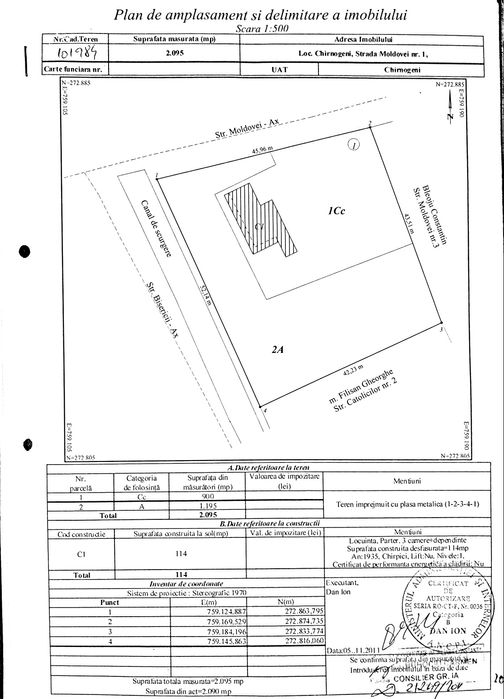 Loc de casa 2009 MP, Chirnogeni Jud.CONSTANȚA