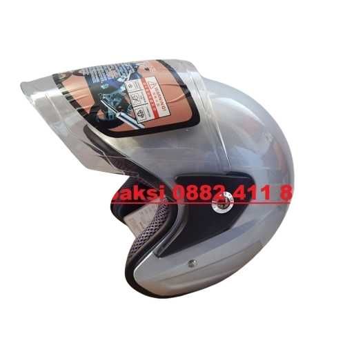 Каска за Мотор/Скутер Сив/.Червена