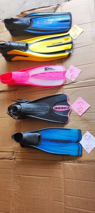 плавници 42.43  46-47 ,маска,шнорхел SEAC SUB , Креси ,Марес ,Бюша Aqu