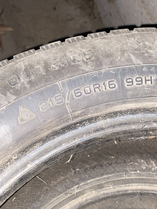 Шины 215/60/16 зима бу