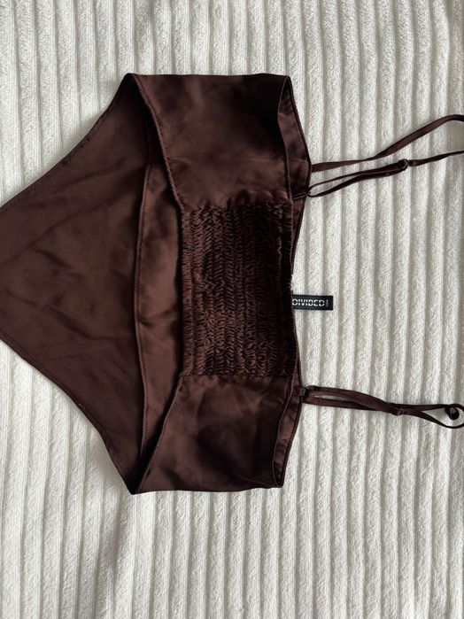 Кафяв кроп топ, H&M, размер: xs