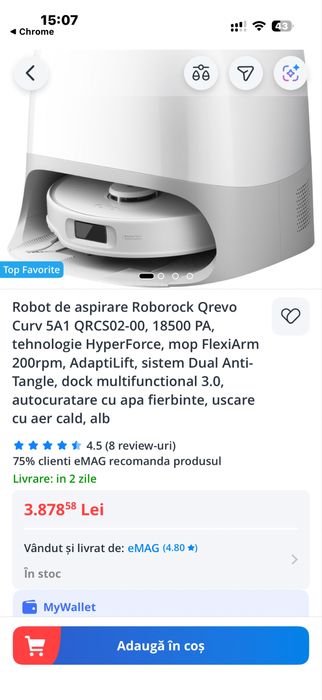 Aspirator robot roborock qrevo curv nou sigilat original