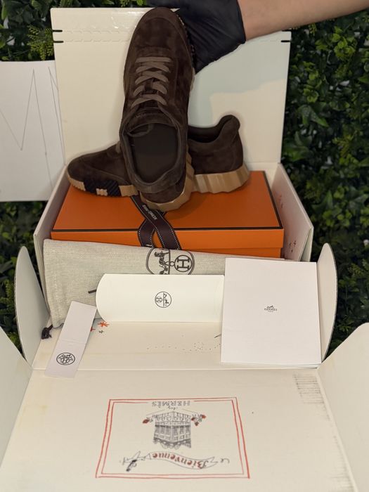 Adidași/Sneakers Hermes Bouncing sneakers brown/ premium quality