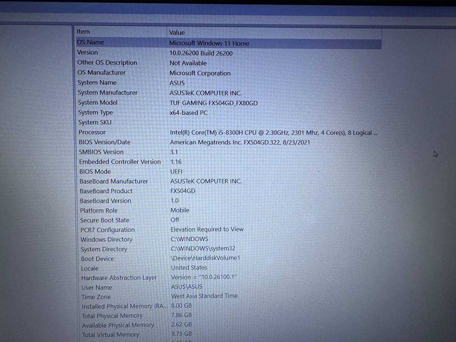 ASUS TUF Gaming noutbuk sotiladi