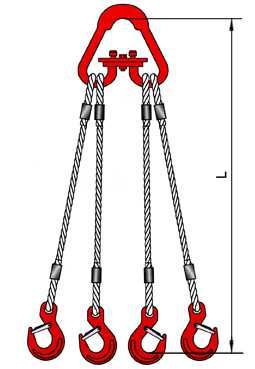 Строп канатный 4 СК - Строп канатный черырехветвевой