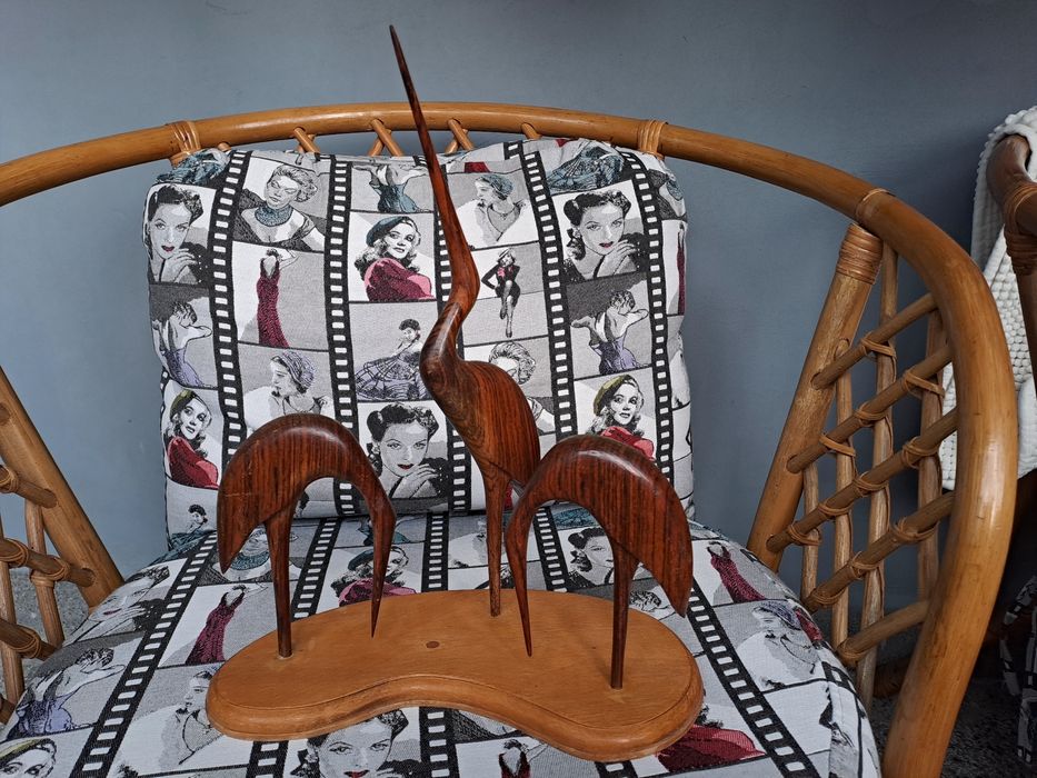 Винтидж дървена фигура “ Чапли” от 60-те години