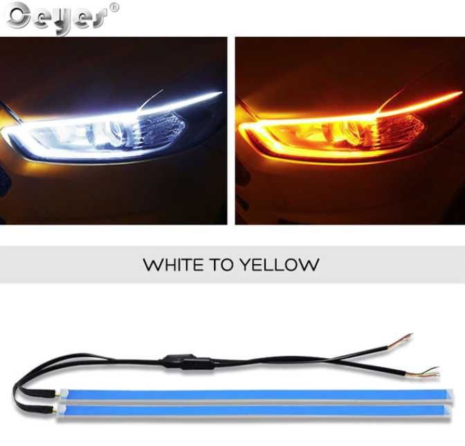 Led ленти 2бр. за фарове на автомобил кола лед  лента за багажник