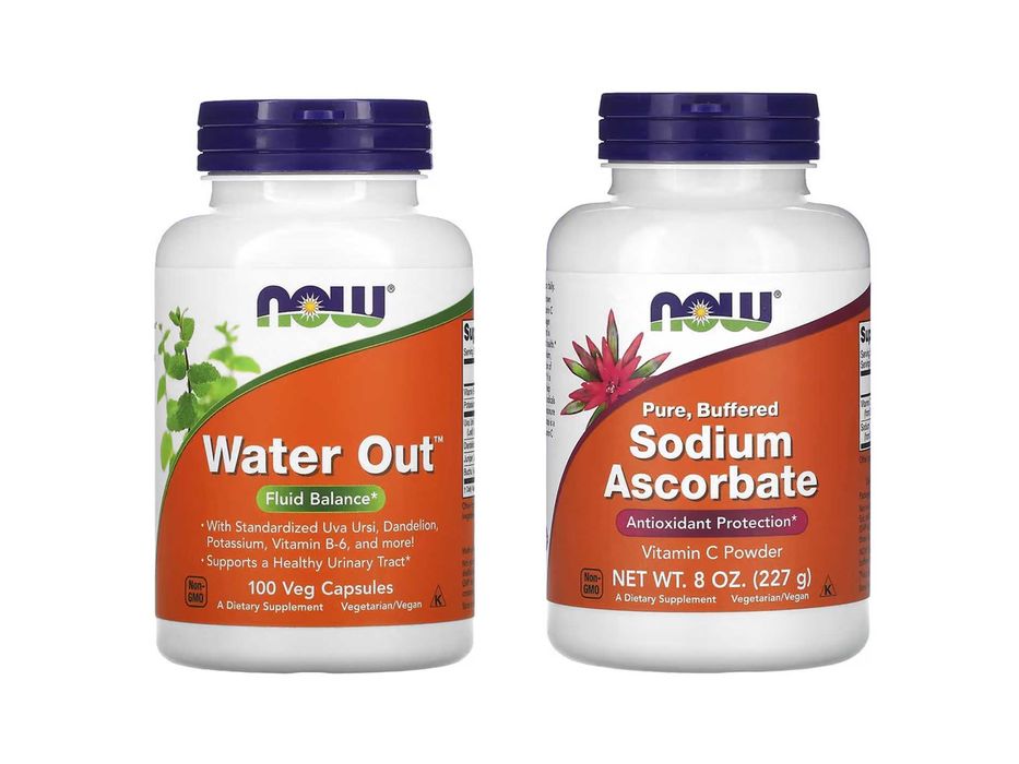 NOW Foods Sodium Ascorbate аскорбат натрия Water Out водный баланс