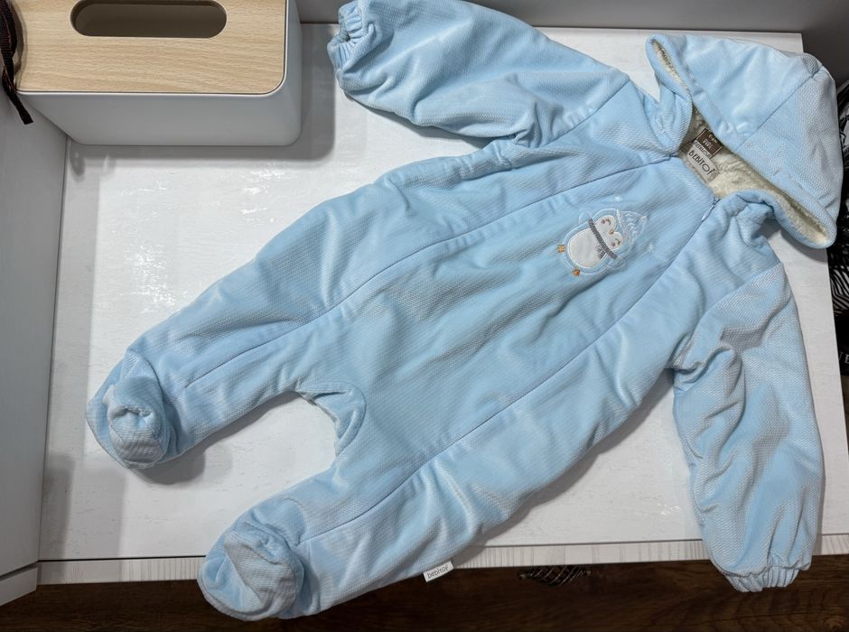 Плюшен бебешки гащеризон 6-9м