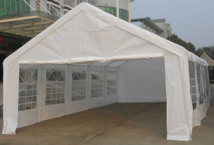 Cort de grădină mare alb 5×10 m - impermeabil