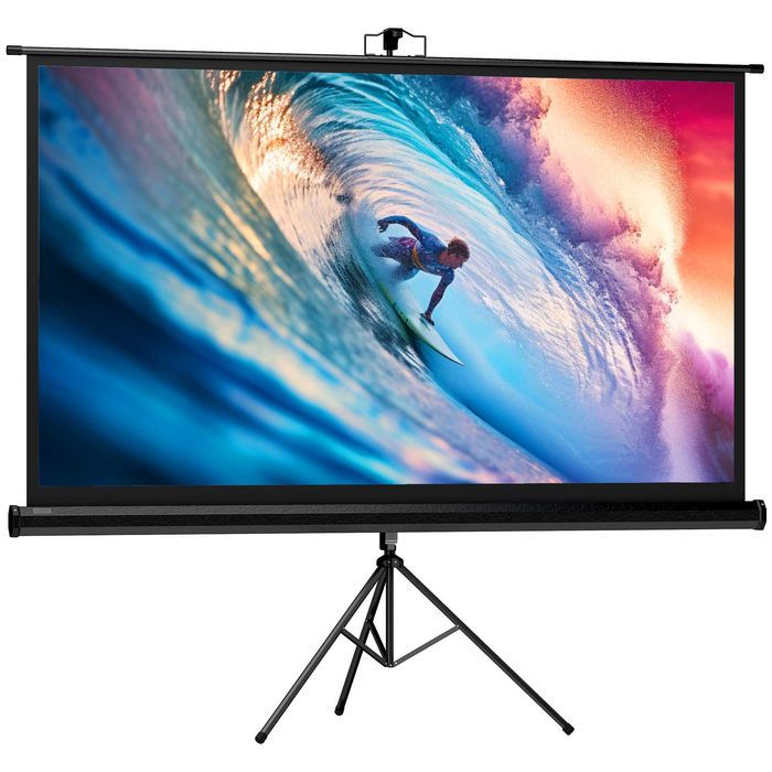Videoproiector portabil Samsung The Freestyle Gen2, Full HD 1920 x 1080, Wireless, Bluetooth 5.2 (Alb) + Ecran proiectie