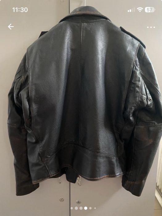 Geaca piele  rocker/ biker,vintage/distressed