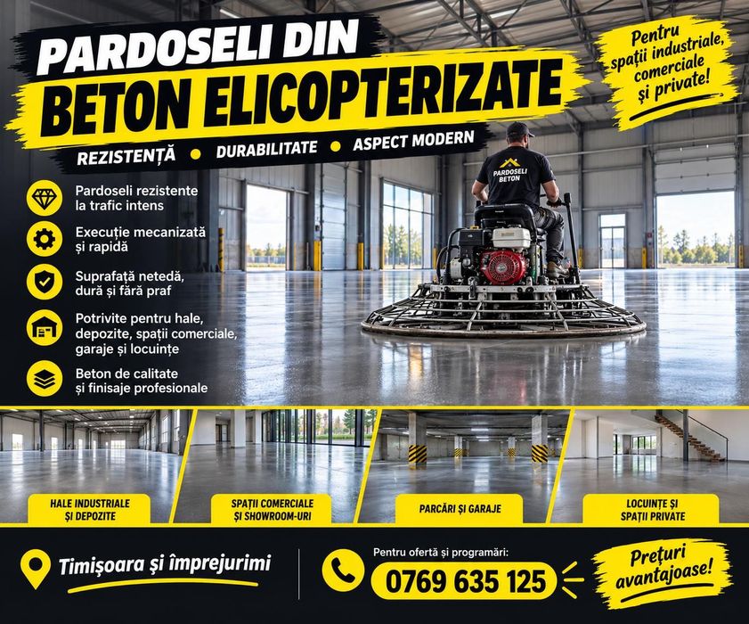 Pardoseli din Beton Elicopterizat