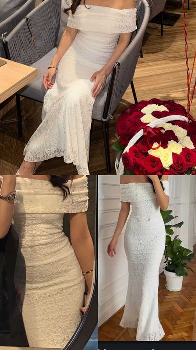 Продается белое платье б/у носила только 1 раз