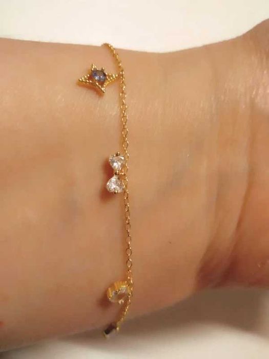 Bratara argint,placat aur ,zirconiu ,in cutie cadou