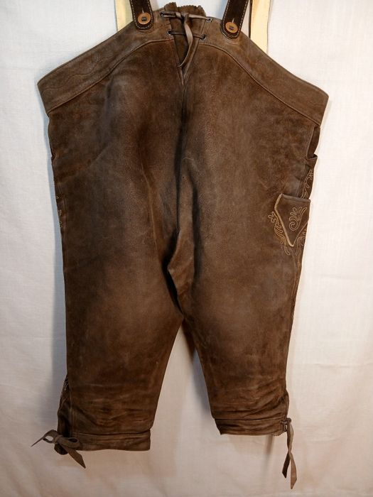 Pantaloni Oktoberfest Lederhose bavarezi vintage