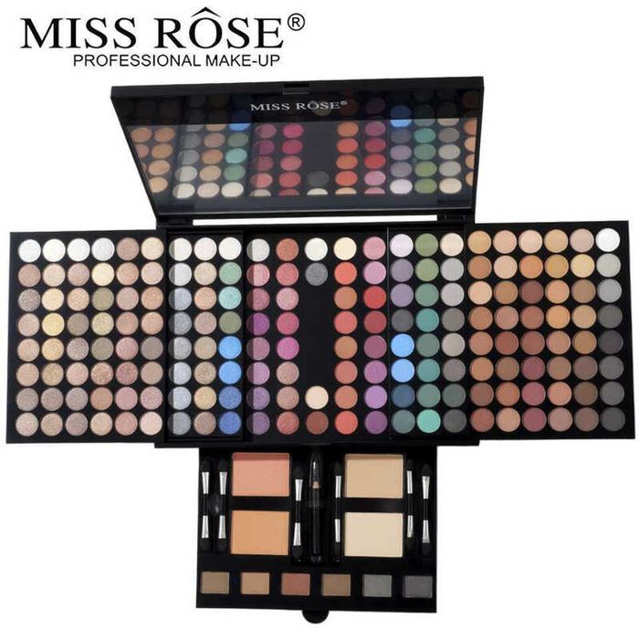 Палитра сенки за очи Miss Rose – 180 цвята с матови и блестящи нюанси