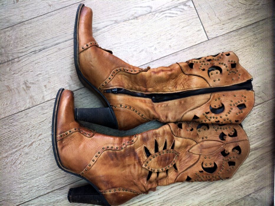 Дамски ботуши Western от естествена кожа