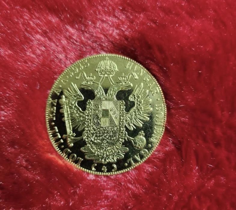 Vand galbeni placati cu aur de 24k Frank Iosif 4 ducat 1915 1/1 cu cei