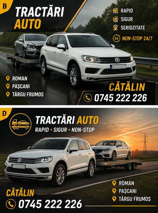 tractări auto Roman Pașcani Târgu Frumos